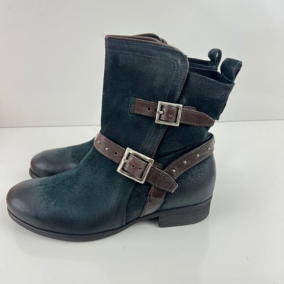 Miz Mooz Sammie Indigo Blue Buckle Ankle Boots Size 38 7.5-8 M - Picture 5 of 11
